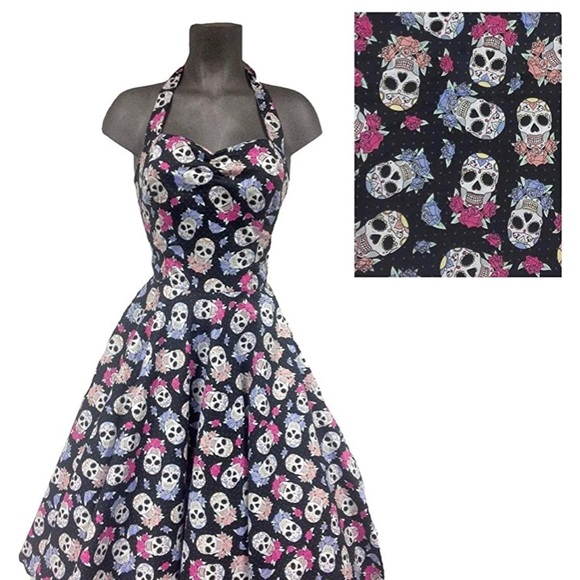 COPY - Muertos Day of The Dead Sugar Skull Dress - EUC - Picture 3 of 6